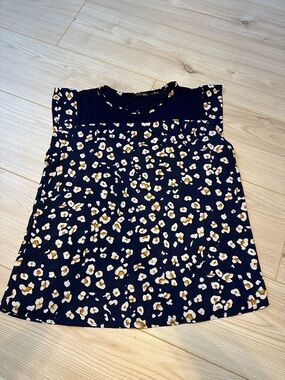 Papermoon Navy Floral Spot Sleeveless Blouse